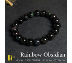 10mm Natural Rainbow Obsidian Bracelet