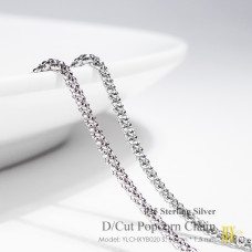 Fashionable 925 Sterling Silver D/Cut Popcorn Necklace Chain