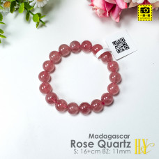 [WYSWYG] 11+mm Natural  Madagascar Rose Quartz Bracelet