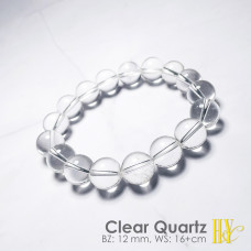 12mm Natural Brazilian Clear Quartz Bracelet