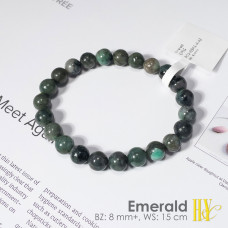8mm+ Natural  Emerald  Bracelet