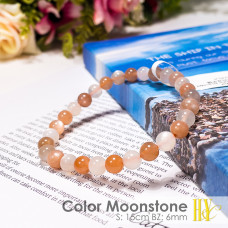 6mm Natural Color Moonstone Bracelet