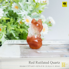 [WYSWYG] Red Rutilated Quartz Fox Pendant