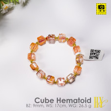 [WYSWYG] 9mm Natural Cube Hematoid Bracelet