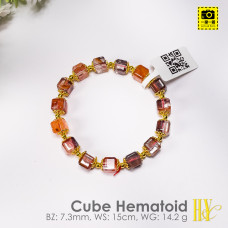 [WYSWYG] 7+mm Natural Cube Hematoid Bracelet
