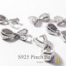 925 Sterling Silver Pendant Pinch Bail Necklace Pendant Connector Findings for DIY Jewelry Making