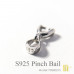 925 Sterling Silver Pendant Pinch Bail Necklace Pendant Connector Findings for DIY Jewelry Making